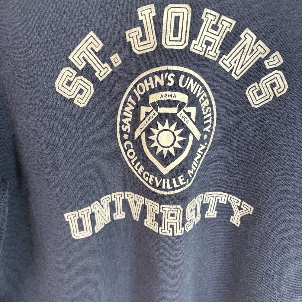 Vintage St John’s University Crewneck Sweatshirt, Large, Dark Blue, Champion, - Picture 2 of 9